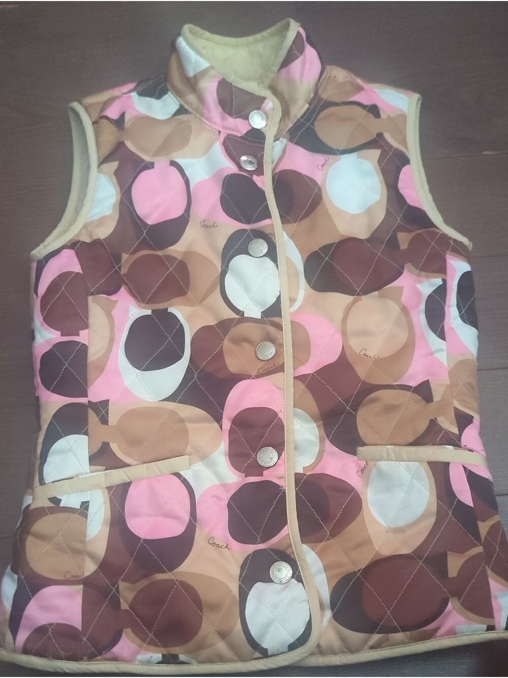 Coach Signature Print Quilted Reversible Vest - Picture 12 of 12